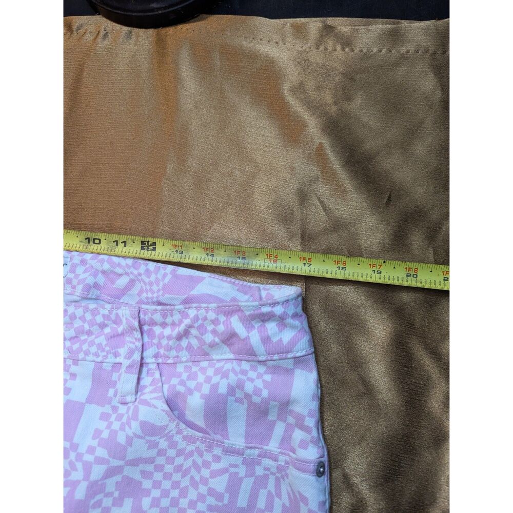 Ava & Viv High Rise Slim Straight Jeans 16 Pink Op Art 26" Inseam - Picture 4 of 7